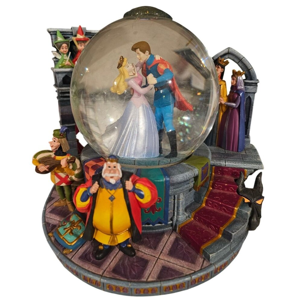Disney Sleeping Beauty 40th Anniversary Musical Light Up Snow Globe 1999 Vtg